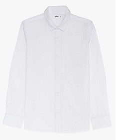 GEMO Chemise unie à manches longues garçon blanc vif