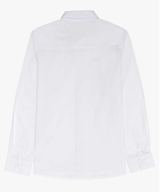 chemise unie a manches longues garcon blanc9064401_2