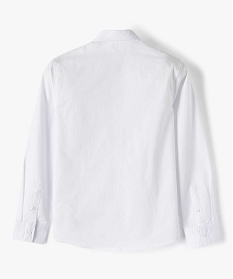 chemise unie a manches longues garcon blanc9064401_3