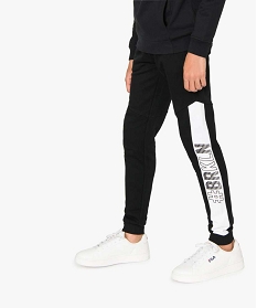 pantalon de jogging garcon avec bandes contrastantes noir pantalons9064901_1