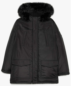 manteau garcon a capuche e polaire et  amovible noir doudounes9066301_1