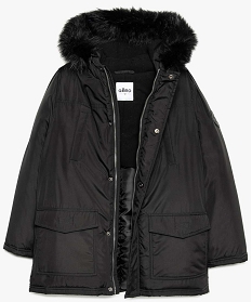 manteau garcon a capuche e polaire et  amovible noir doudounes9066301_2