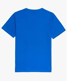 tee-shirt garcon a manches courtes avec inscription sur lavant bleu tee-shirts9067701_2