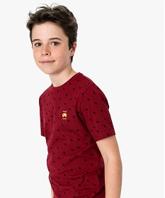 tee-shirt garcon a manches courtes et motifs rouge tee-shirts9068201_1