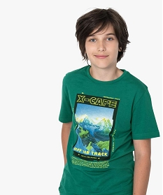 tee-shirt garcon imprime a manches courtes vert tee-shirts9070101_1