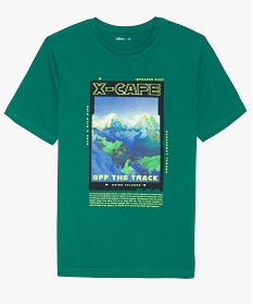 tee-shirt garcon imprime a manches courtes vert tee-shirts9070101_2