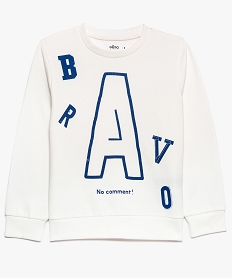 sweat mixte molletonne et serigraphie beige sweats9075101_3