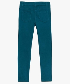 pantalon fille coupe slim coloris uni a taille reglable bleu pantalons9078501_3
