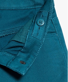 pantalon fille coupe slim coloris uni a taille reglable bleu9078501_4