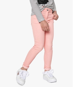 pantalon fille coupe skinny 4 poches rose pantalons9078801_1