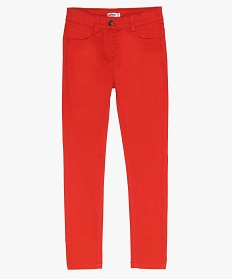 pantalon fille coupe skinny 4 poches rouge pantalons9078901_1