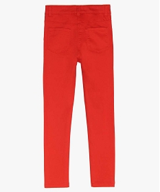 pantalon fille coupe skinny 4 poches rouge pantalons9078901_2
