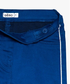 pantalon fille avec lisere passepoile paillete sur les cotes bleu pantalons9079201_2