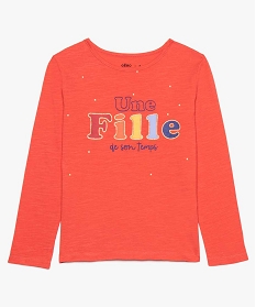 tee-shirt fille a manches longues avec motif girly rouge9092901_1