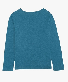 tee-shirt fille a manches longues avec motifs brillants et paillettes bleu tee-shirts9095201_2