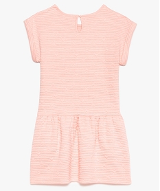 robe fille a manches courtes en maille matelassee et motifs etoiles rose9095801_4