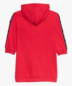robe fille sweat imprime a capuche rouge9096101_2
