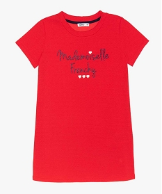 robe fille forme tee-shirt a details pailletes rouge9097301_1