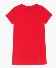 robe fille forme tee-shirt a details pailletes rouge9097301_2