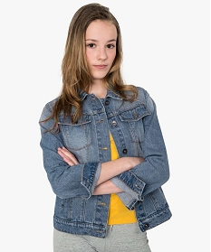 veste fille en jean coupe droite gris9102301_1