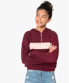 pull fille facon sweat a capuche rouge pulls9107501_1