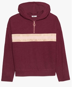 pull fille facon sweat a capuche rouge pulls9107501_2