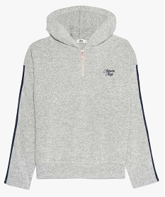 pull fille facon sweat a capuche gris pulls9107601_1