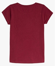 tee-shirt fille en coton bio avec message sur lavant rouge tee-shirts9109901_2