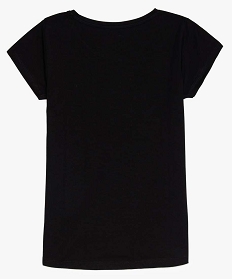 tee-shirt fille en coton bio avec message sur lavant noir tee-shirts9110001_2