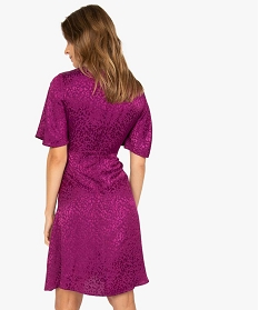 robe femme a manches courtes avec motifs scintillants ton sur ton violet robes9119301_3