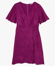 robe femme a manches courtes avec motifs scintillants ton sur ton violet robes9119301_4
