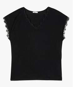 tee-shirt femme grande taille sans manches avec finitions dentelle noir tee shirts tops et debardeurs9136701_4