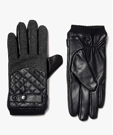 gants homme bi-matieres comptabiles ecran tactile noir foulard echarpes et gants9137301_2