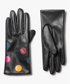 gants femme chauds a pois multicolores multicolore9138301_1