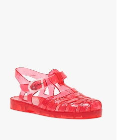 sandales fille pour la plage en plastique colore rouge9143901_2