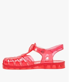 sandales fille pour la plage en plastique colore rouge9143901_3