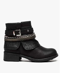 boots fille style rock avec brides metalliques noir bottes et boots9144601_1