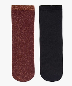 socquettes femme en voile coloris varies (lot de 2) rouge chaussettes9152401_3