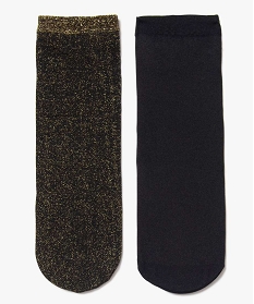 socquettes femme en voile coloris varies (lot de 2) noir chaussettes9152501_1