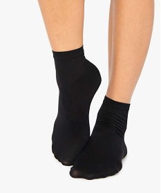 socquettes femme en voile coloris varies (lot de 2) noir chaussettes9152501_2