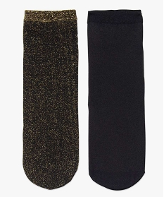 socquettes femme en voile coloris varies (lot de 2) noir chaussettes9152501_3