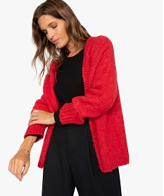 Gilet rouge femme grosse maille online