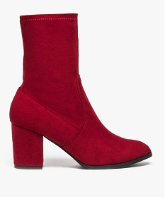 boots femme unis a talon style chaussettes rouge bottines et boots9176801_1