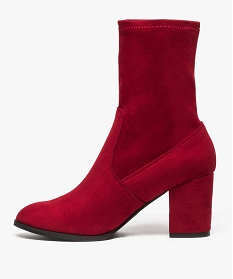 boots femme unis a talon style chaussettes rouge bottines et boots9176801_3