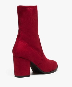 boots femme unis a talon style chaussettes rouge bottines et boots9176801_4