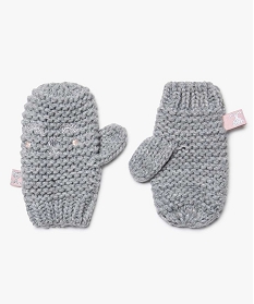 moufles bebe fille a broderie pailletee gris9191101_1