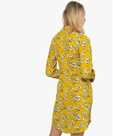 robe femme a motifs fleuris boutonnee sur lavant jaune9298101_3