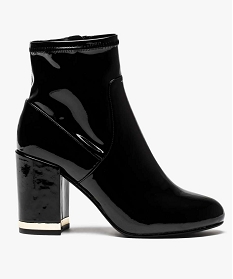 boots femme vernis avec talon fantaisie noir bottines et boots9302301_1