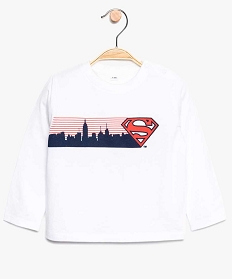 tee-shirt bebe garcon a manches longues imprime superman blanc9307901_1