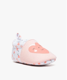chaussures de naissance bebe fille motifs cœurs acidules rose chaussures de naissance9331701_2